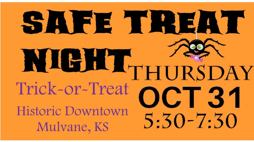 Safe Treat Night in October Visit Mulvane, Kansas
